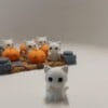 Spooky Boter Kaas en Eieren Spel – Pocket Bordspel met Katjes & Pompoenen – Handgemaakt Cadeau