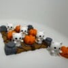 Spooky Boter Kaas en Eieren Spel – Pocket Bordspel met Katjes & Pompoenen – Handgemaakt Cadeau