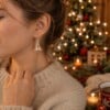 Sprankelend & Feestelijk, handgemaakte kristal kerstboom oorbellen van sterling zilver