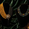 Statement lava ketting met vintage broche - one of a kind