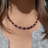 Violet Sky: ketting met vierkante fluoriet en granaat