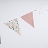 Vlaggenlijn Dreamy Blossom | Pastel kleur (Roze / Licht blauw / Neutraal) met bloemen slinger met driehoek vlaggetjes gemaakt van stof