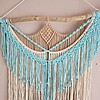 Wandhanger turquoise, beige.