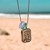 Zeeglas Surfgirl Ketting Zilver