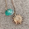 Zeeglas Zon & Maan Ketting Goud