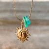 Zeeglas Zon & Maan Ketting Goud