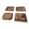 Aragonite Rectangular Bowl Set of 4, Earth Healer Crystal Bowl, Grounding Home Decor, Raw Stone Dish for Jewelry, Crystals and Sage
