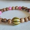 Armband met edelstenen en keramieke kraal | Oleander