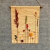 Bamboe Wandhanger Naturelkleur met gedroogde bloemen - Botanische Bamboe Kunst - Boho Natuurlijk - Geperste Bloemen