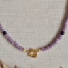 Basic ketting amethist en miyuki kralen met boeisluiting voor bedels