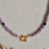 Basic ketting amethist en miyuki kralen met boeisluiting voor bedels