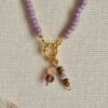 Basic ketting amethist en miyuki kralen met boeisluiting voor bedels
