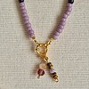 Basic ketting amethist en miyuki kralen met boeisluiting voor bedels