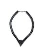 Black Hematite Necklace – Vintage Beaded Gemstone Necklace – Minimalist Jewelry.