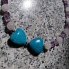 Blue Heart: ketting met twee turquenietharten, rozekwarts, amethist en robijntjes