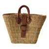 Boho Straw Bag with Leather Handles -Closure | Handmade Beach Bag - Market Tote | Summer Shoulder Bag | Unique Boho Gift for Her
