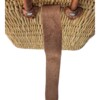 Boho Straw Bag with Leather Handles -Closure | Handmade Beach Bag - Market Tote | Summer Shoulder Bag | Unique Boho Gift for Her