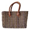 Boho Straw Bag with Leather Handles -Closure | Handmade Beach Bag - Market Tote | Summer Shoulder Bag | Unique Boho Gift for Her