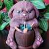 Chagrijnig boos konijnenkaars - Grumpy Gerrit (bruin)
