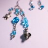 Ear Cuffs Zeeleven | Handgemaakte oorhangers met blauwe glaskralen, schildpad en zeepaardje | Draagbaar zonder gaatjes