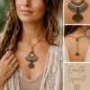 Earth Spirit – Handgemaakte Micro Macramé Amulet Ketting met Levensboom