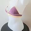 Gehaakt topje | Lavendel en geel