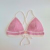 Gehaakt topje | Roze en crème