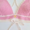 Gehaakt topje | Roze en crème