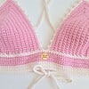 Gehaakt topje | Roze en crème