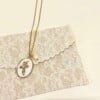 Golden Pearl Floral Necklace - Snowdrop✨