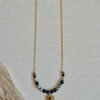 Gouden ketting half schakelketting half edelstenen | Lava