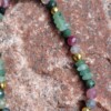 Green Luck: armband met groene aventurijn en groen/paarse toermalijn