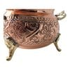 Hand-Hammered Moroccan Copper Sugar Bowl – Brass Handle – Footed Artisan Bowl – Traditional Tea Set Decor – Boho Kitchen Gift.