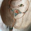 Handgemaakte dubbele macramé ketting Amaya | Earth Spirit collectie met agaat en toermalijn