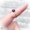 Handgemaakte gehamerde zilveren ring met roosgeslepen granaat ❤️✨