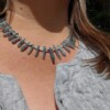 Handgemaakte ketting met kyaniet en bergkristal