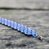 Handgemaakte kralenarmband 'Snake Skin Blue' — Ginko kralen, 19 cm
