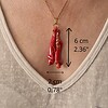 Handgemaakte rode hanger - uniek juweel - speciaal geschenk voor dames
