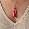 Handgemaakte rode hanger - uniek juweel - speciaal geschenk voor dames