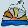 Handgemaakte Tiffany Glas-in-Lood Zons seeopgang Hanger
