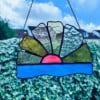 Handgemaakte Tiffany Glas-in-Lood Zons seeopgang Hanger