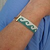 Handgeweven Miyuki kralenarmband waves green