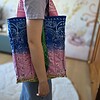 Handmade Bandana Tote Bag – Quilted Patchwork Tas in Roze Blauw Groen – Studio Siesoo Shopper – Unieke Stoffen Tas – Cadeau voor Haar
