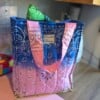 Handmade Bandana Tote Bag – Quilted Patchwork Tas in Roze Blauw Groen – Studio Siesoo Shopper – Unieke Stoffen Tas – Cadeau voor Haar