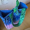 Handmade Bandana Tote Bag – Quilted Patchwork Tas in Roze Blauw Groen – Studio Siesoo Shopper – Unieke Stoffen Tas – Cadeau voor Haar