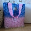Handmade Bandana Tote Bag – Quilted Patchwork Tas in Roze Blauw Groen – Studio Siesoo Shopper – Unieke Stoffen Tas – Cadeau voor Haar