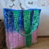 Handmade Bandana Tote Bag – Quilted Patchwork Tas in Roze Blauw Groen – Studio Siesoo Shopper – Unieke Stoffen Tas – Cadeau voor Haar