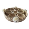Handmade Berber Rattan Seagrass Bowl Set of 7, Moroccan Boho Baskets, Serving Trays, Woven Storage Basket, Unique Home Decor Gift