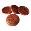 Handmade Berber Tuareg Basket Set of 4, Reed & Wool Moroccan Boho Decor, Authentic Berber Basket, Woven Storage Basket, Unique Home
