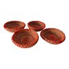 Handmade Berber Tuareg Basket Set of 4, Reed & Wool Moroccan Boho Decor, Authentic Berber Basket, Woven Storage Basket, Unique Home